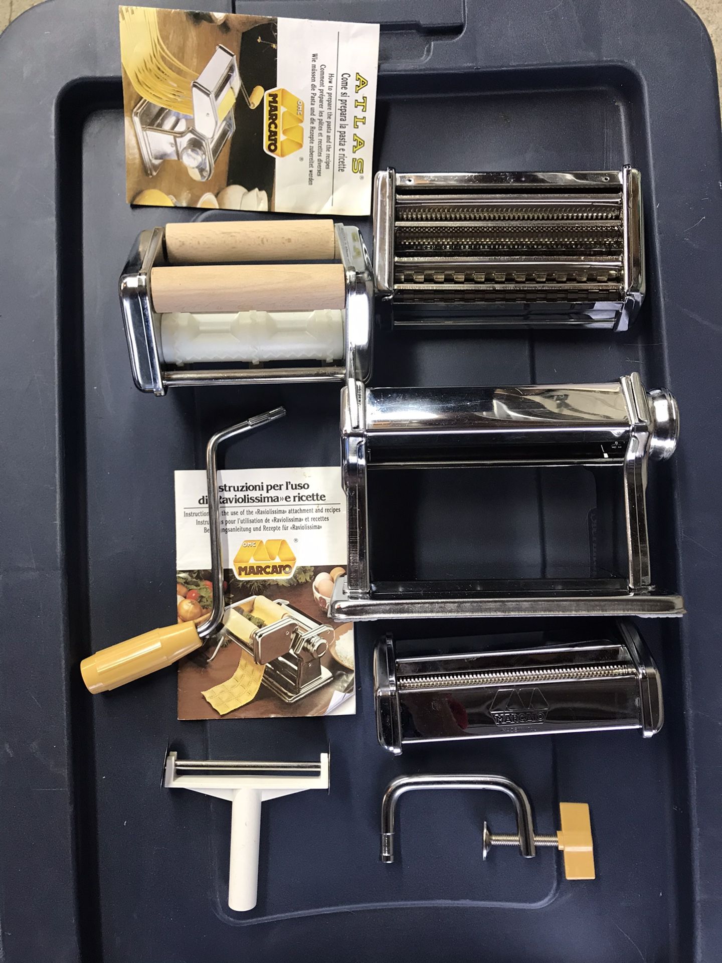 Marcato Pasta Cutter Atlas 150 w/ 3 attachments