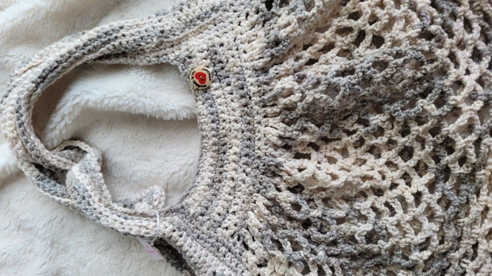Crocheted French Style Market and produce bag.