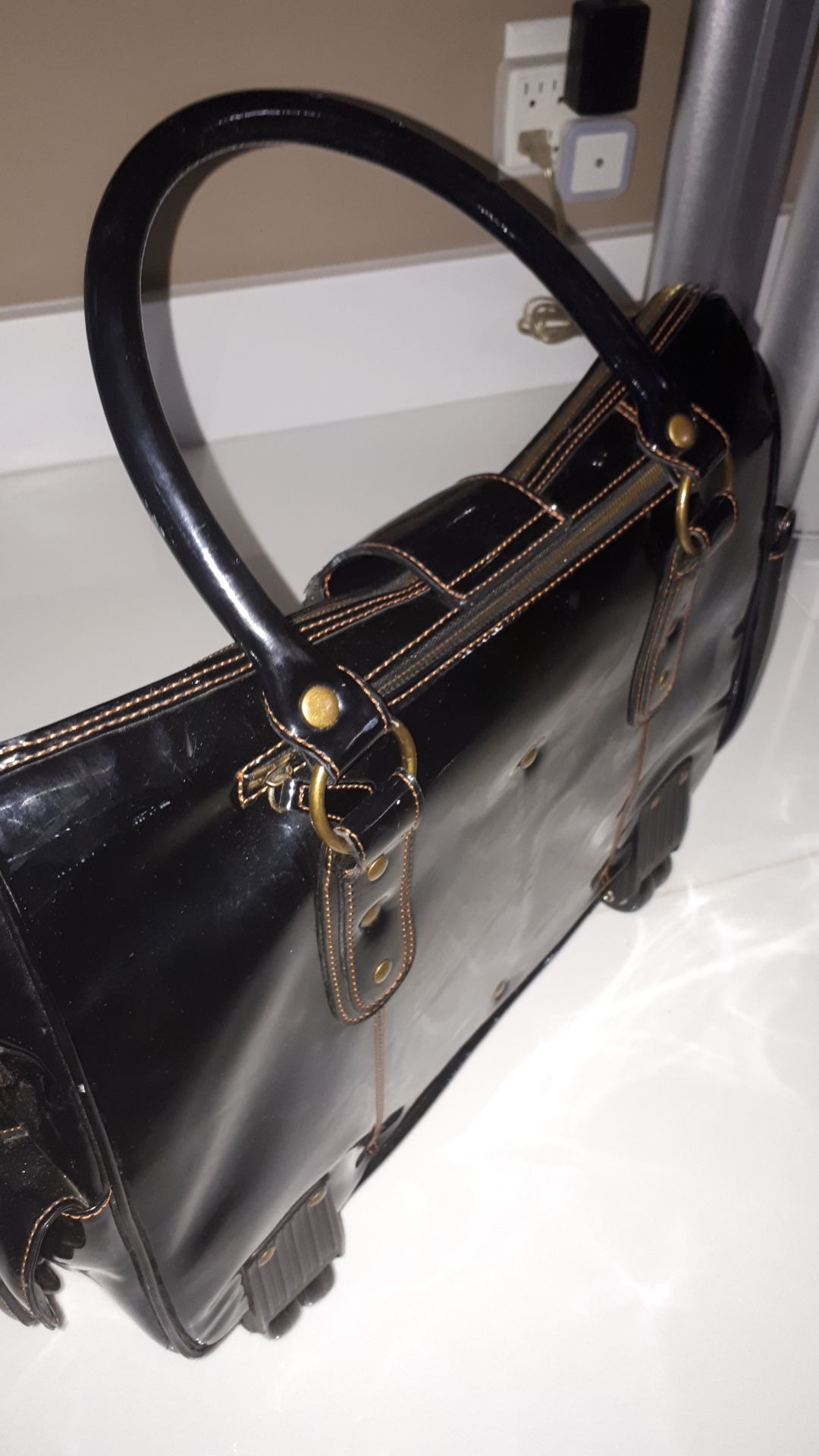 GJ Gillian Julius Eco Leather Rolling Bag