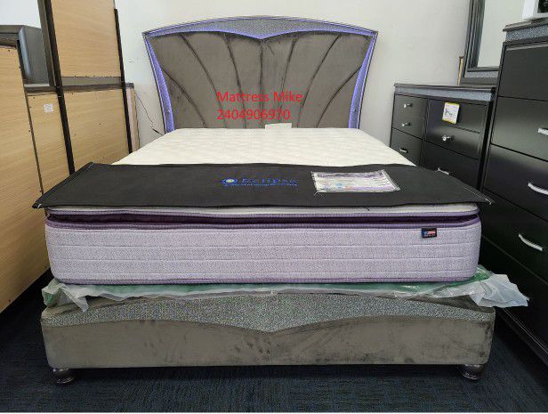 In Stock Delivery Setup Service $39 Down Frampton Gray LED Queen Size Bedroom Set
