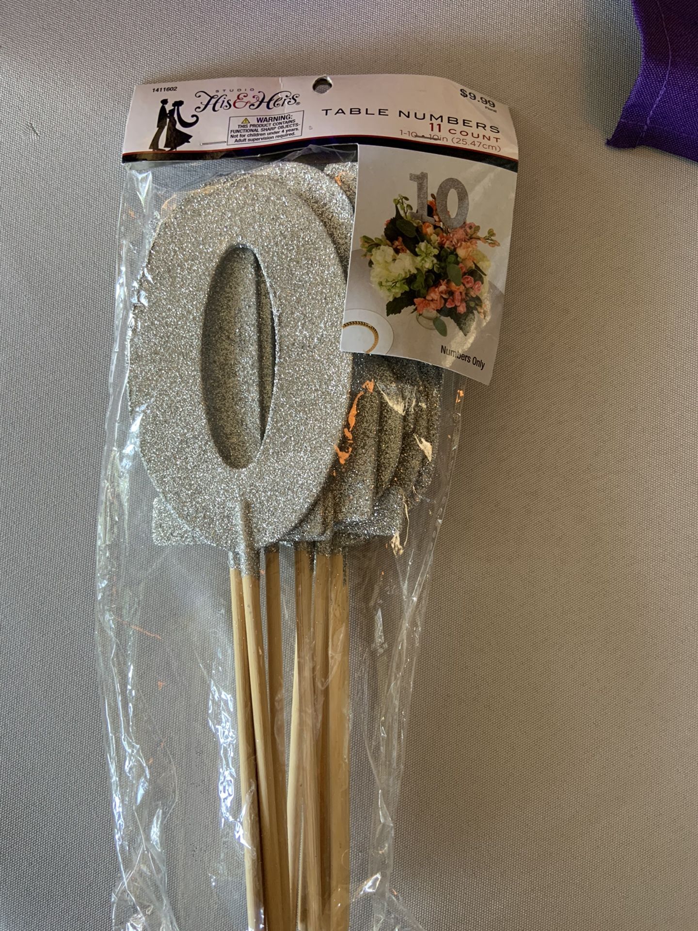 Table Numbers Silver