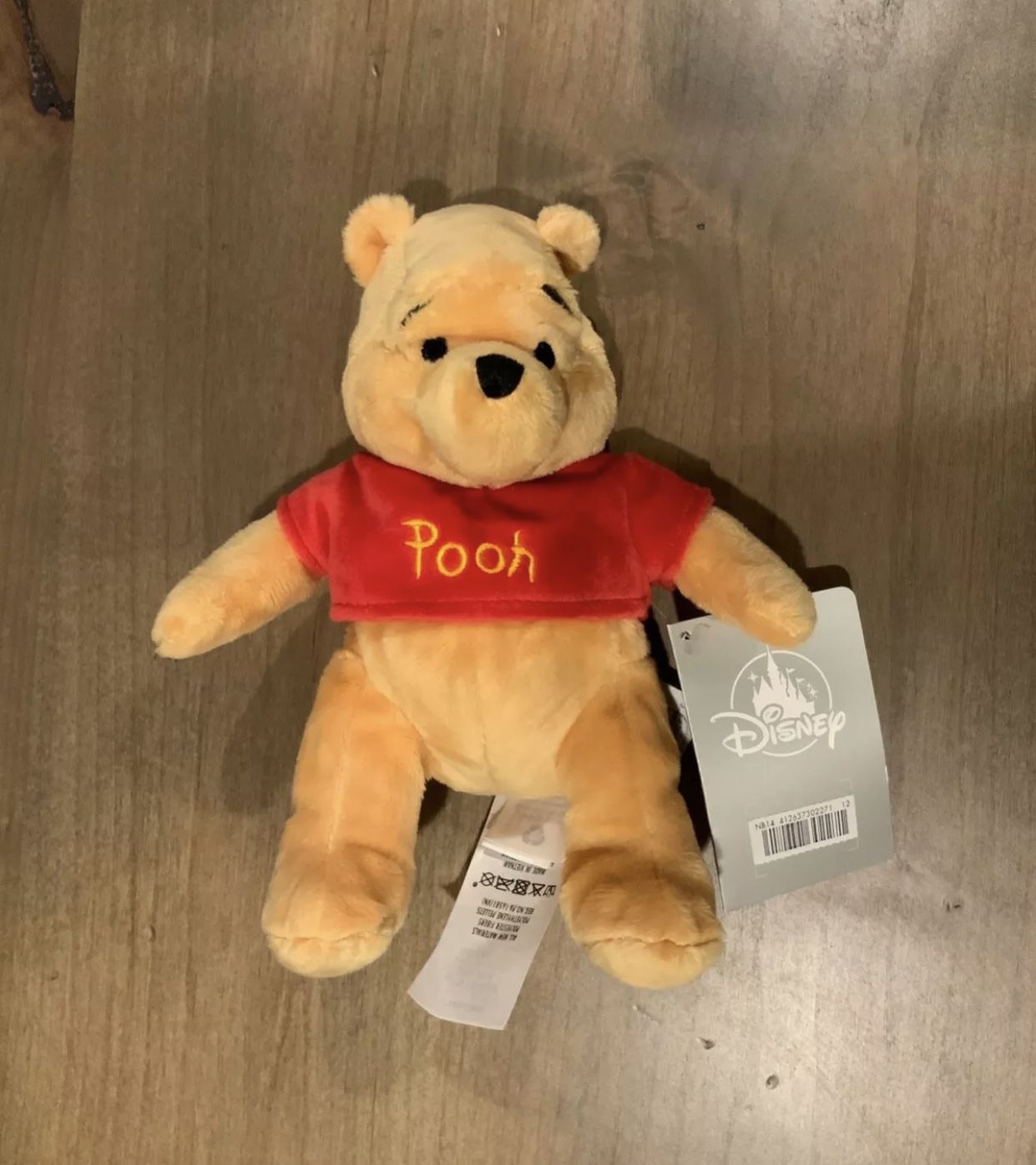 Disney Store Winnie The Pooh Plush Bean Bag Toy Doll Bear Stuffed Animal 8” Red