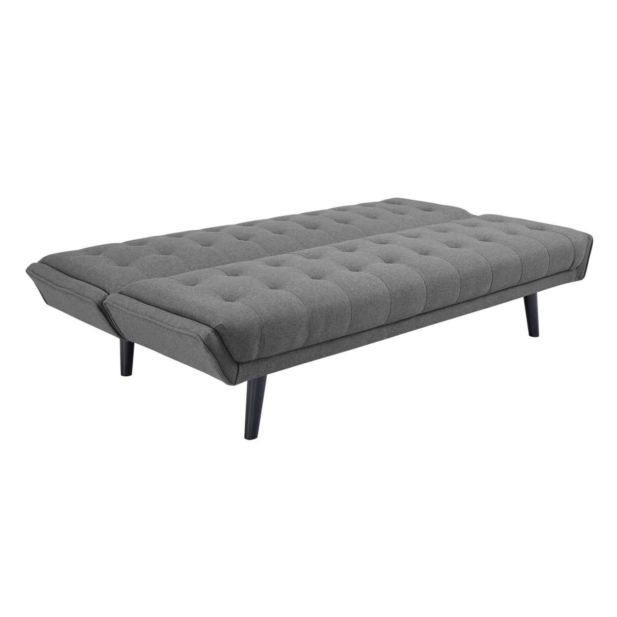 Glance Tufted Convertible Fabric Sofa Bed (3093-GRY)