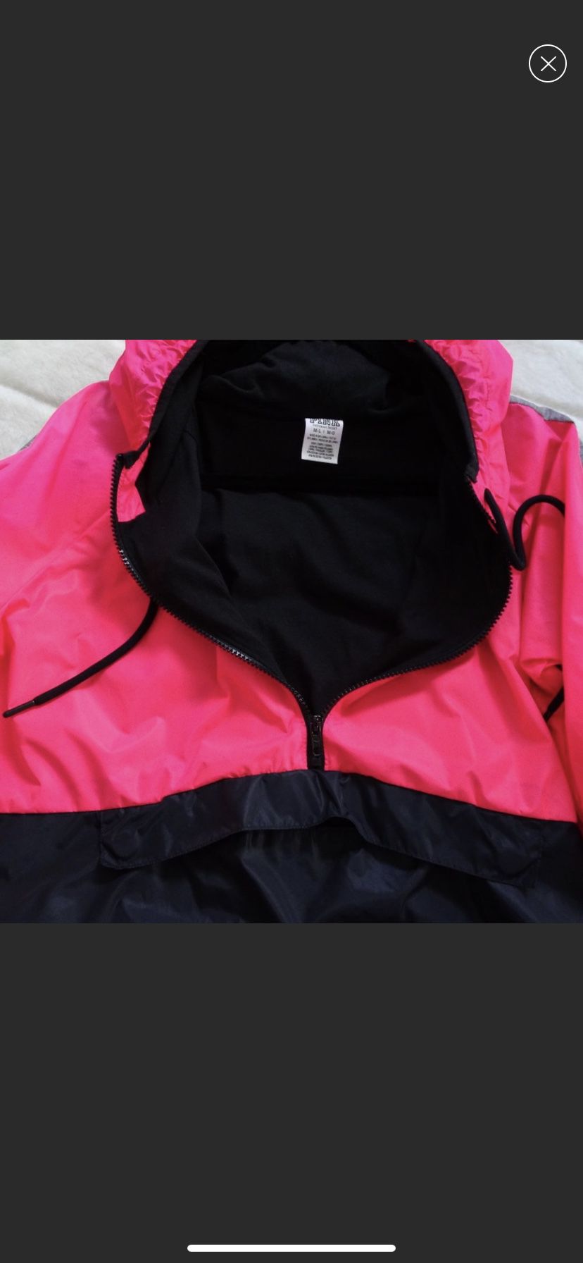 Pink Victoria Secrets Windbreaker Pullover Hoodie Jacket M/L