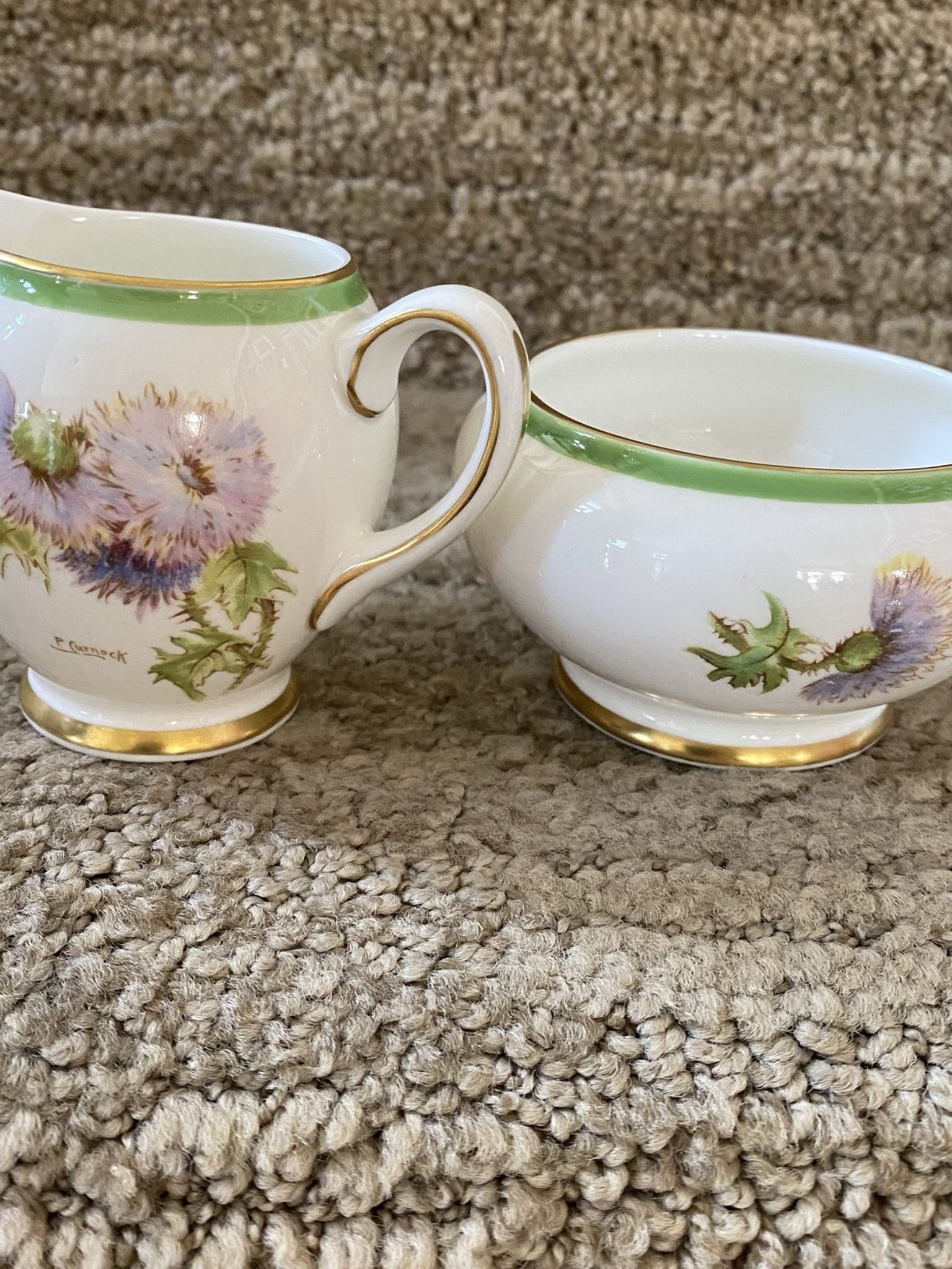 Royal Doulton Glamis Thistle 2 Sets Of Creamer And Sugars