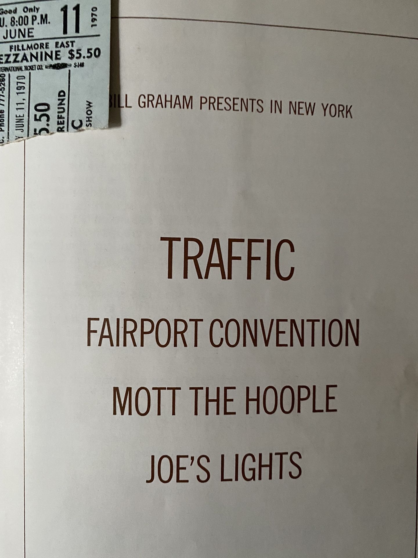 Fillmore East Programs And Concert tickets