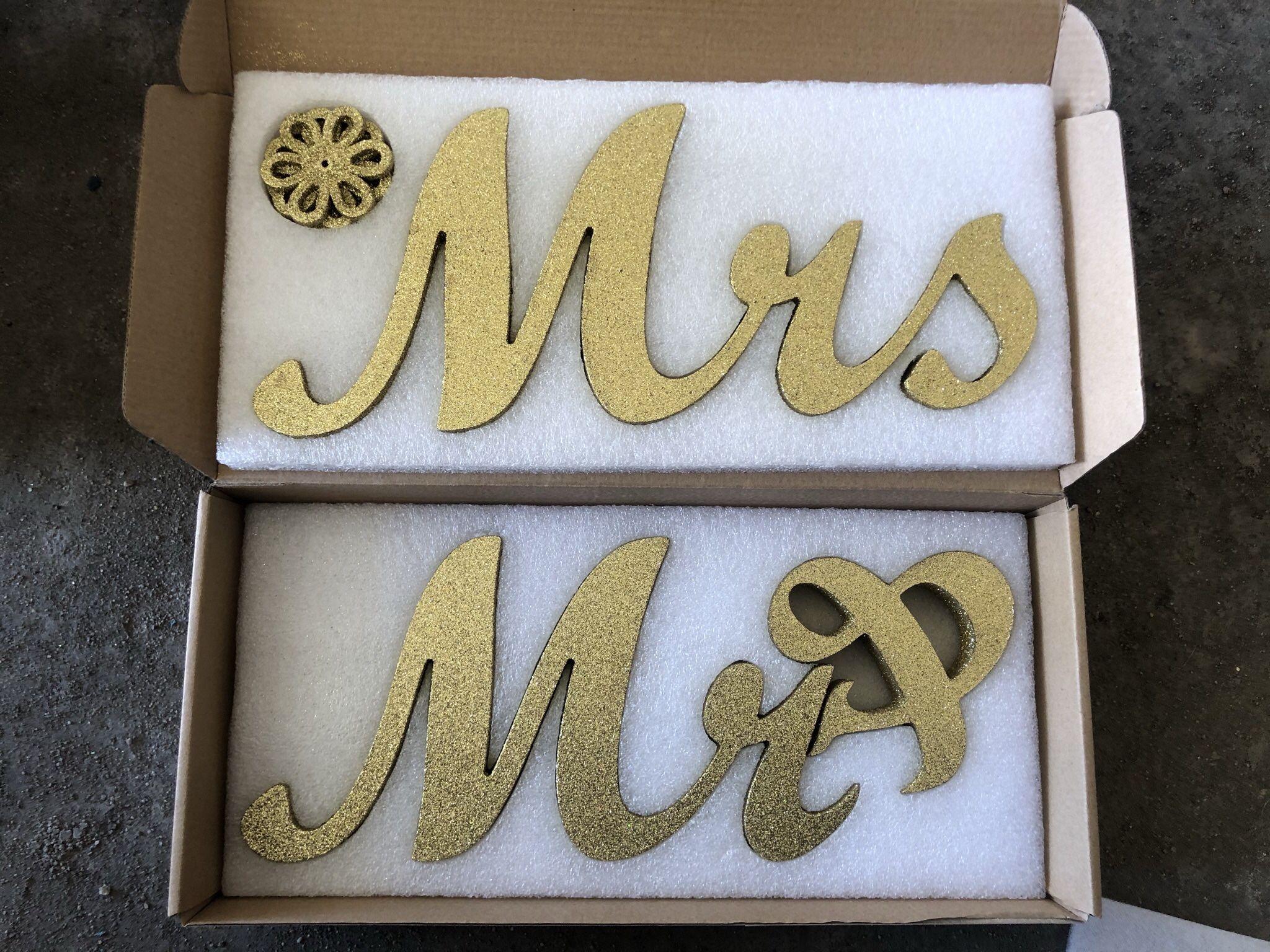 Wedding Decor - Mr & Mrs Wooden Freestanding Letters