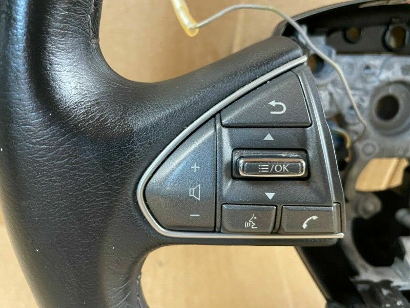 OEM 14-15 INFINITI Q50 RWD STEERING WHEEL BLACK LEATHER W/ AUDIO SWITCH