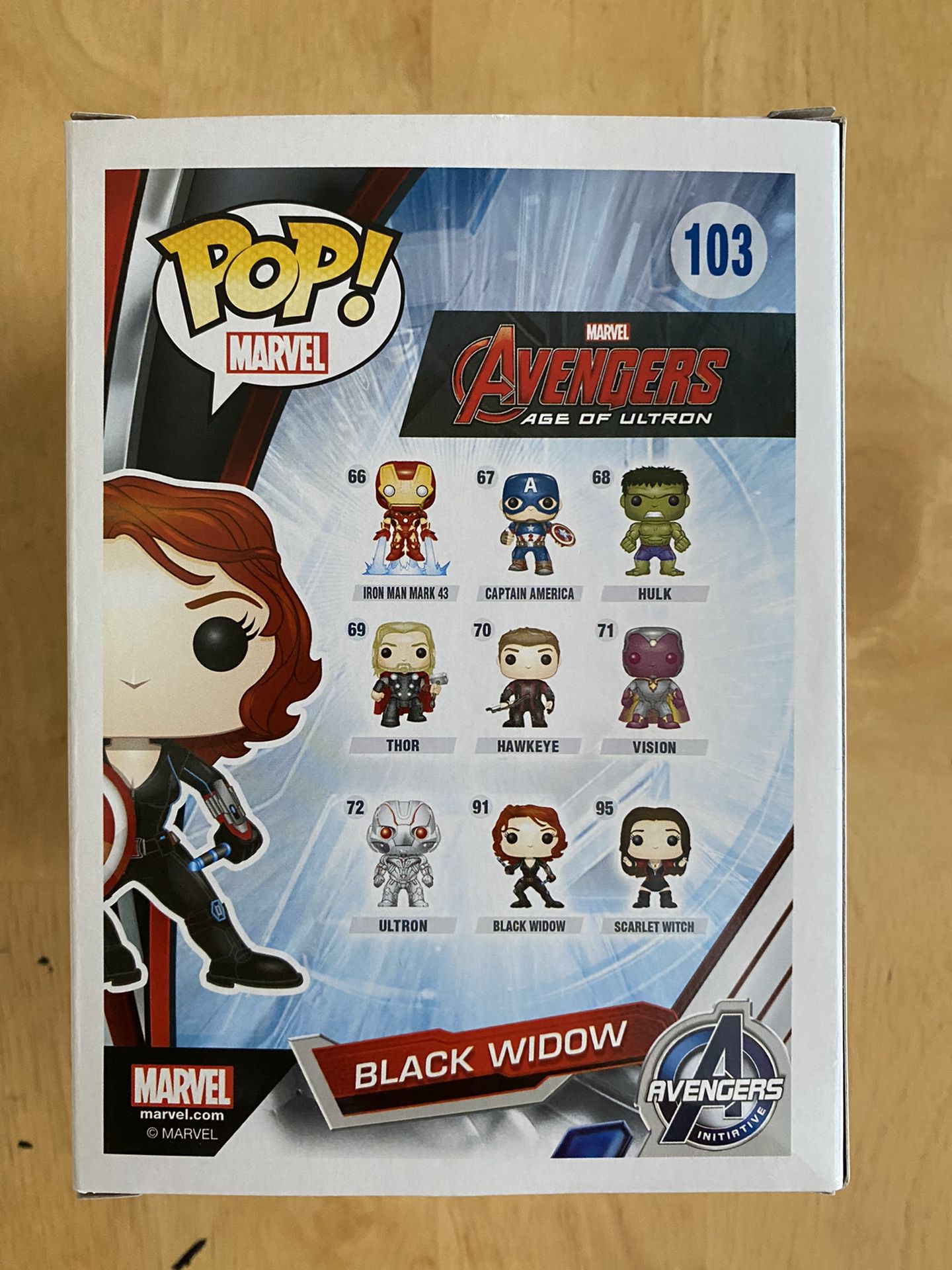 Black Widow 103 Funko Pop GameStop Exclusive With Captain America Shield Avengers Age Of Ultron Marvel Comics Figure 