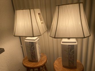 PAIR ART DECO DESIGNER MRRAY FEISS TABLE LAMPS/OBLONG NEW SHADES 3 WAY SWITCH  Thumbnail