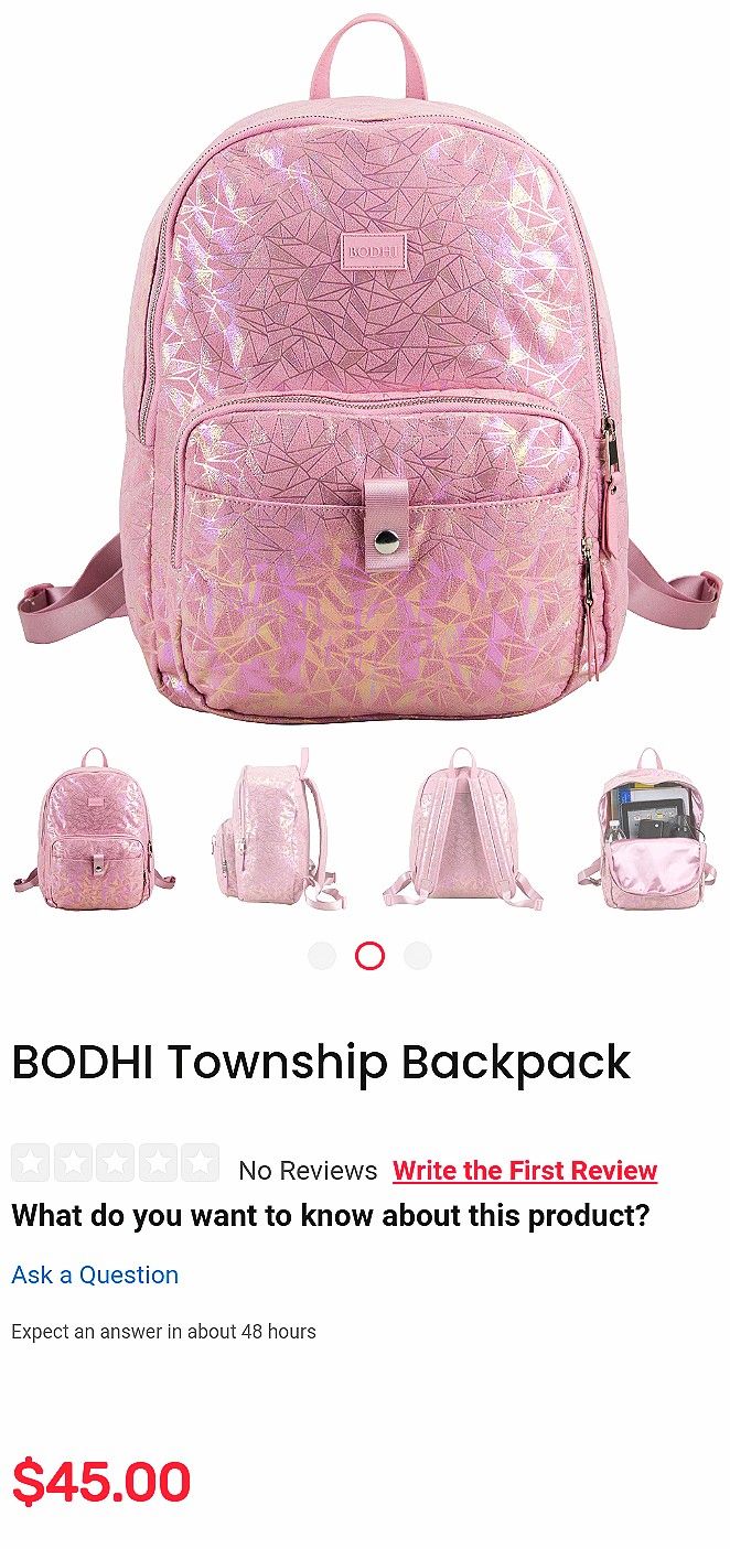 BODHI Light Pink Glittery Geometric Large Backpack
