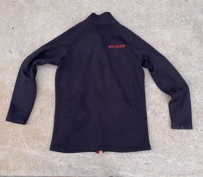 Junior Size Large (14/16) Black With Red Spyder Zip Front Sweat Shirt / Jacket  Thumbnail