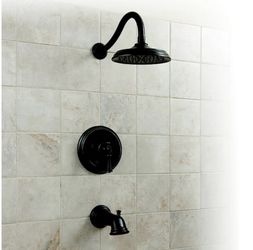 Single-Handle 1 Spray pressure balance Tub and Shower Faucet in Oil Rubbed Bronze Valve Included. Thumbnail