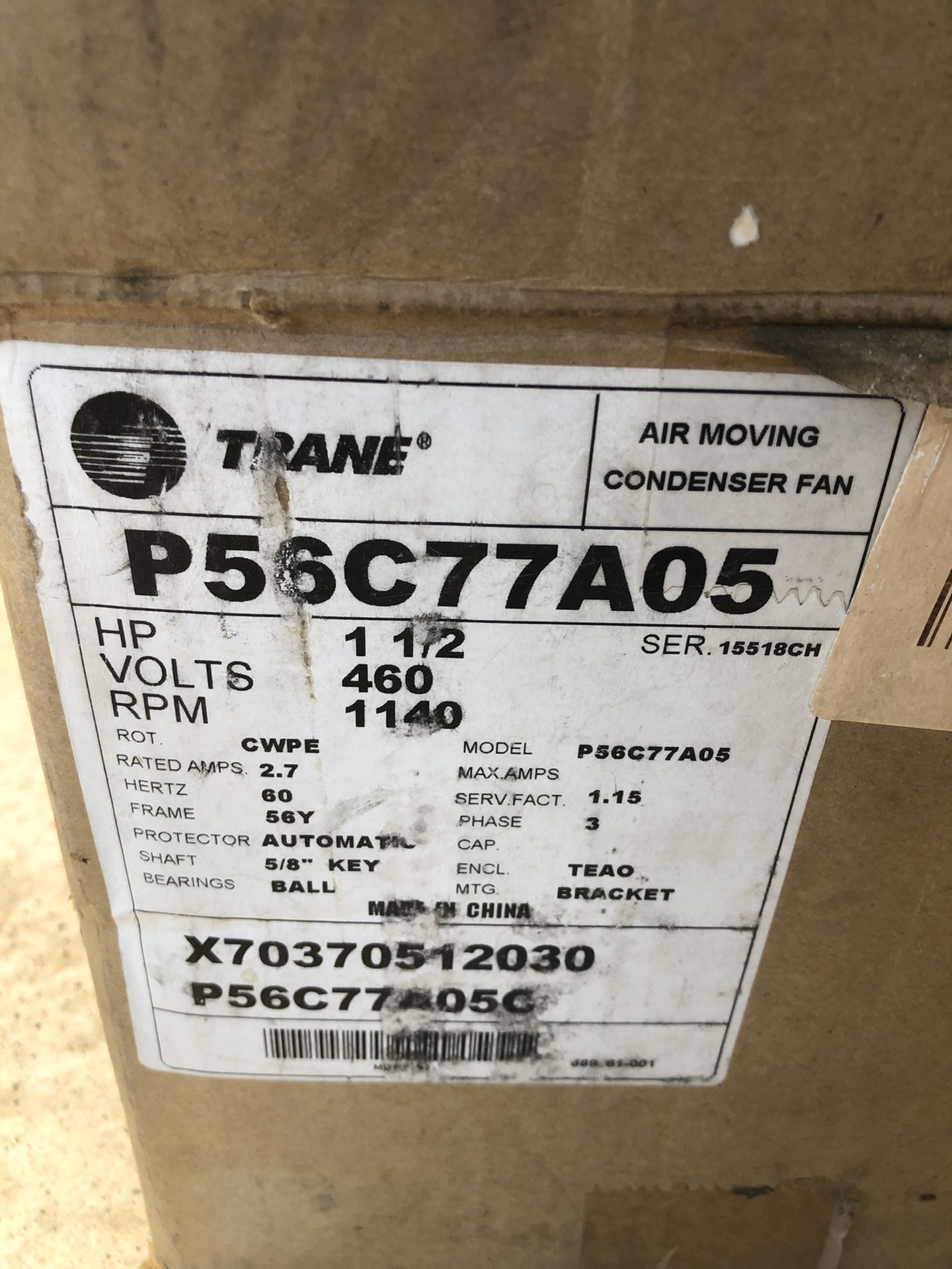 AC Motor. Condenser Fan