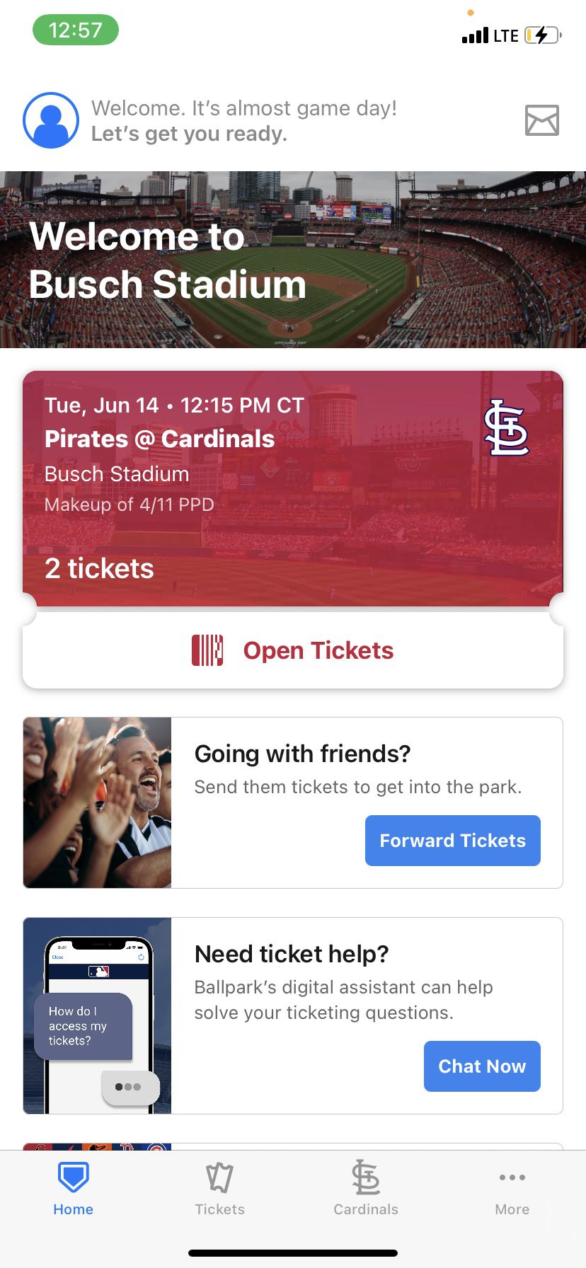 Cardinals Tickets For 6/13 