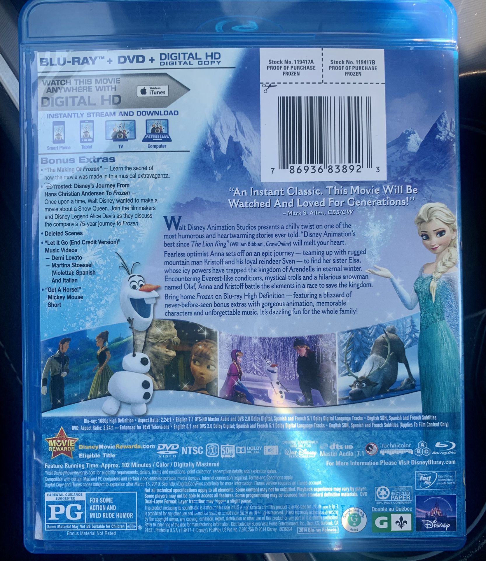 Pair Of DVD/Blu Ray Movies Christopher Robin & frozen