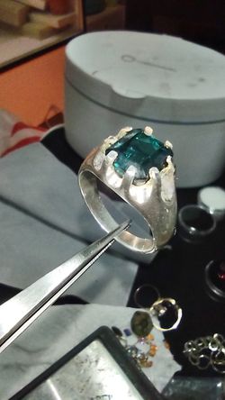 Sterling Silver Electric Blue Tourmaline Ring Thumbnail