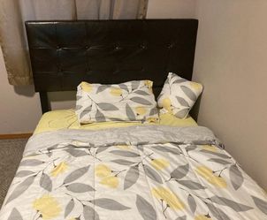 Leather Full Size Platform Bedframe With Headboard Thumbnail