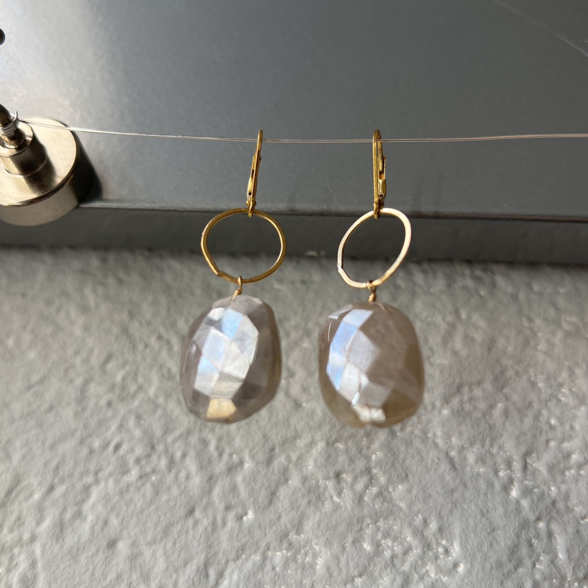 Grey Moonstone Earrings Handmade By Me