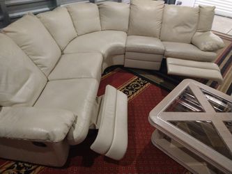 SOFA GENUINE 100% REAL LEATHER RECLINER MANUAL.. DELIVERY SERVICE AVAILABLE 🚚 Thumbnail