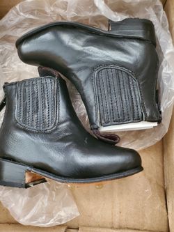  Black Leather Boots  Size2 Thumbnail