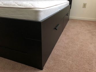 Ikea Brimnes Bed Frame With Storage And, Brimnes Bed Frame With Storage Headboard Black Full