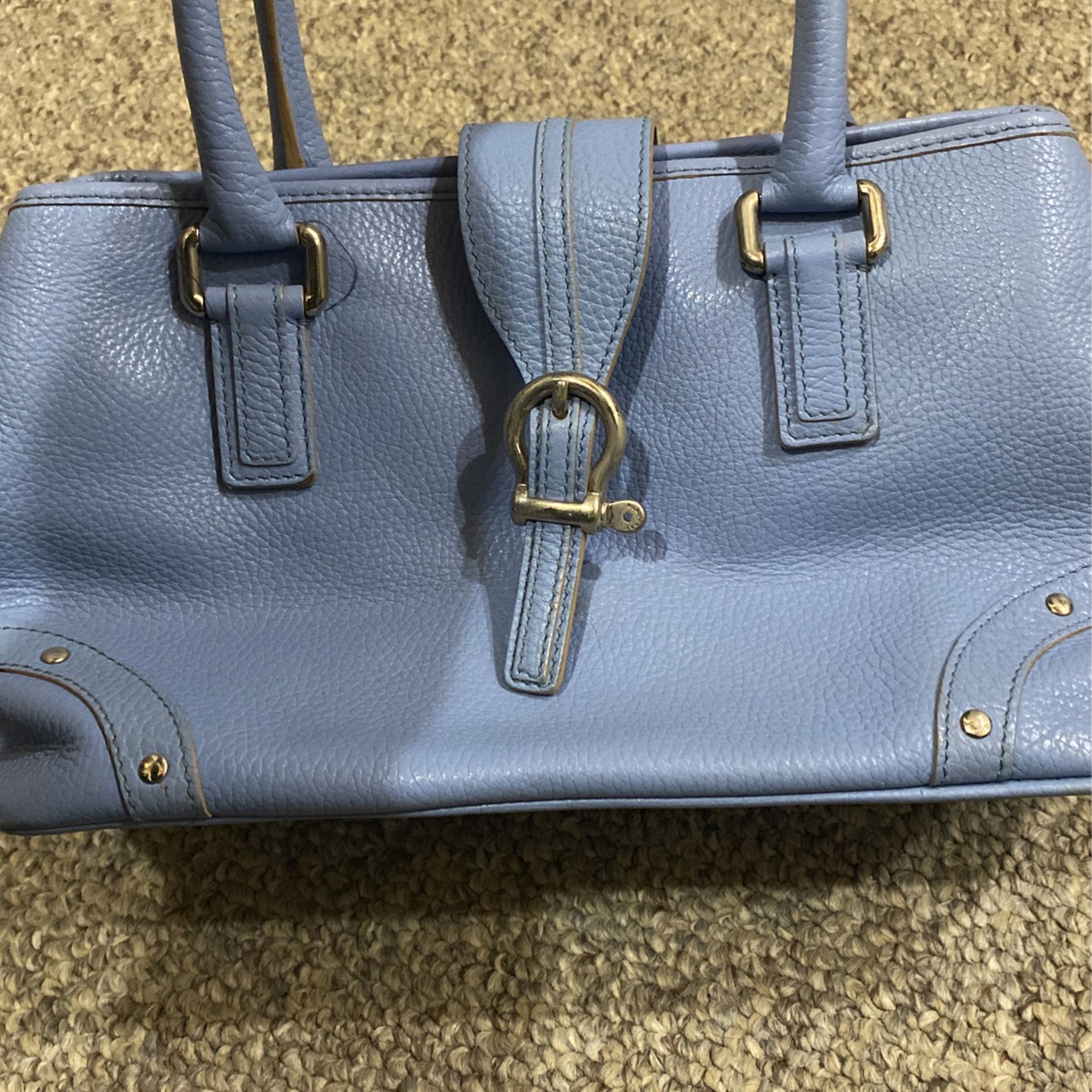  Vintage Baby Blue, Burberry Leather Shoulder Bag