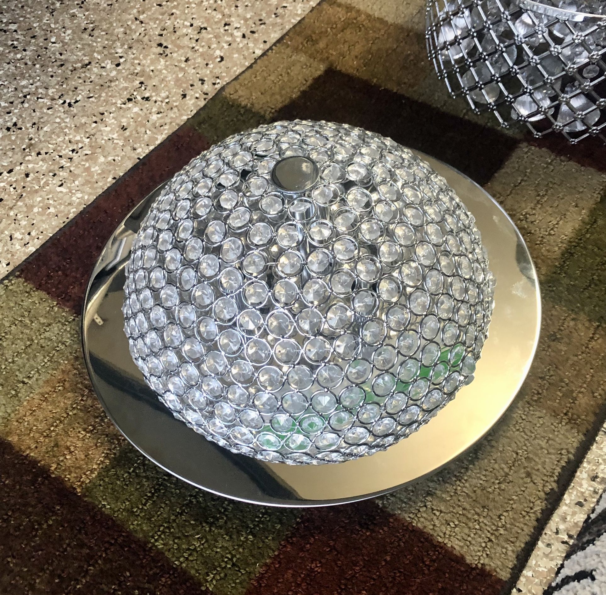 Gorgeous Crystal Light Fixture! 15”