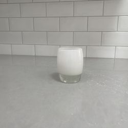 24 White Glassy Baby Looking Glass Votive Candle Holders Thumbnail