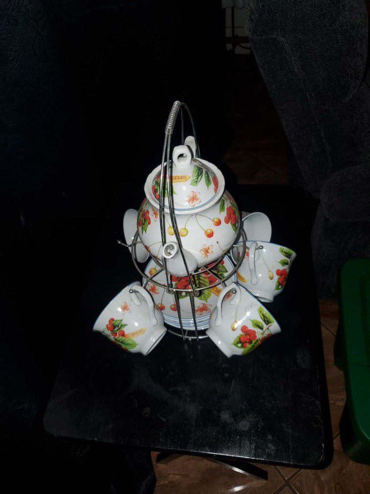 Ceramic Tea Set 5plated/5cups