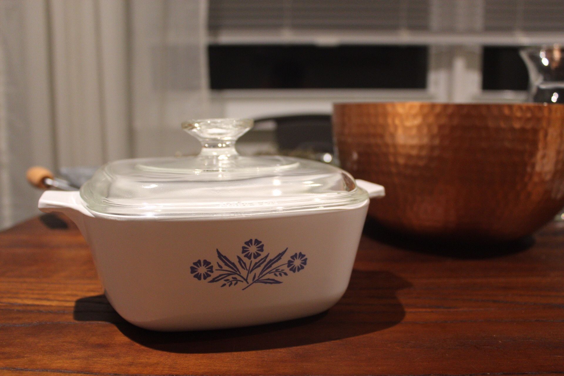 Vintage Corning Ware Blue Cornflower 2 Qt Casserole Dish & Pyrex Lid P 2 1/2 B