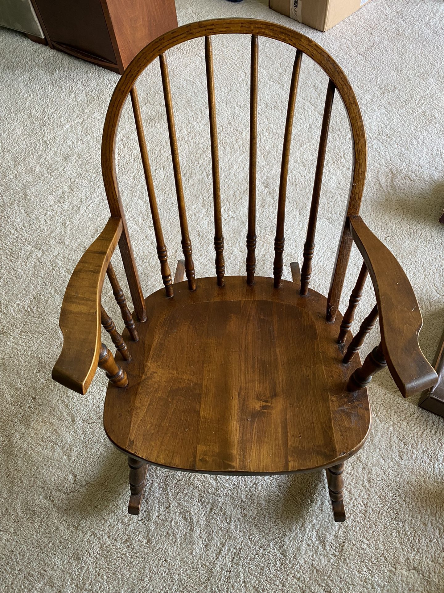 Wood Rocking Chair w/ Rounded Back