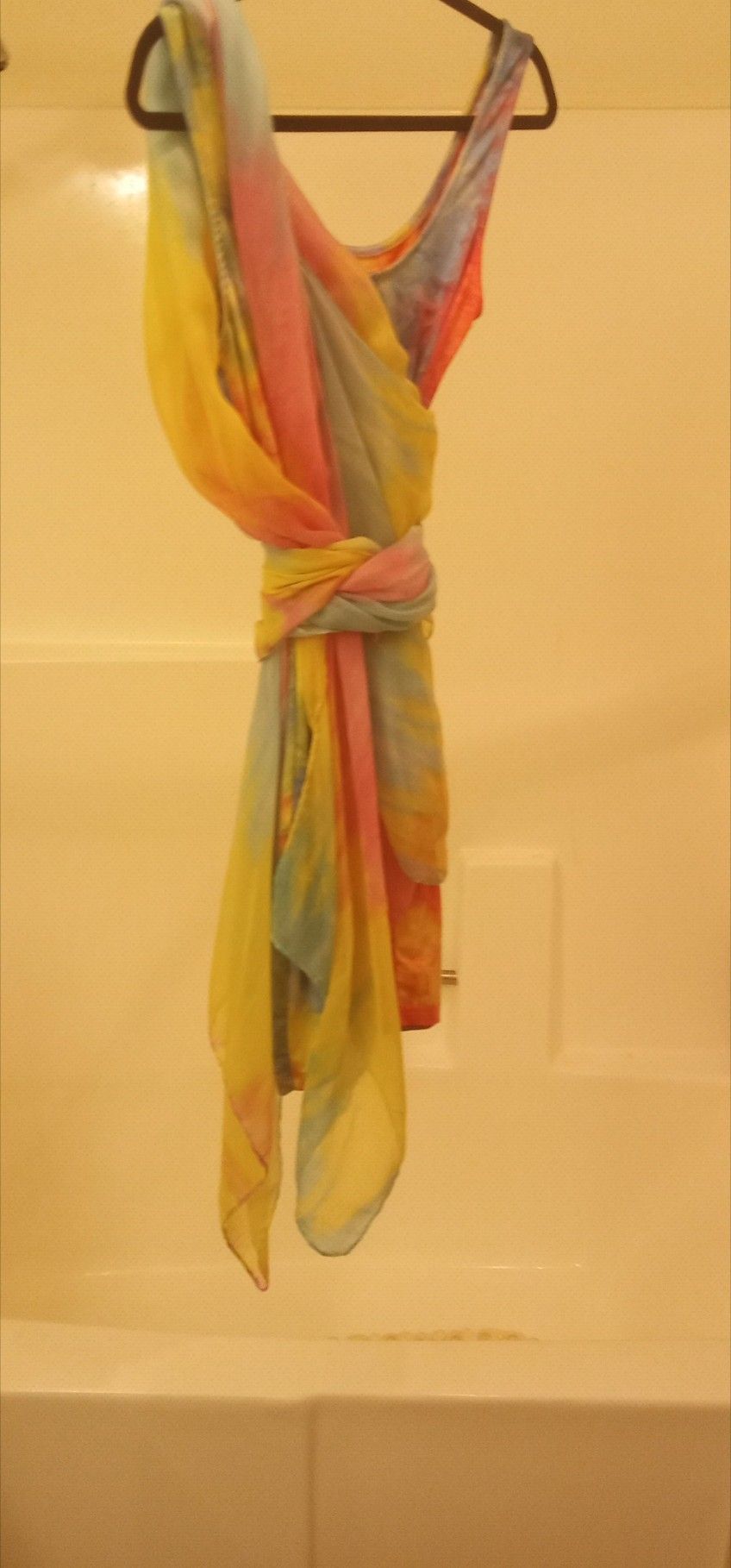 Pretty Tie Dye Dress With Scarfs