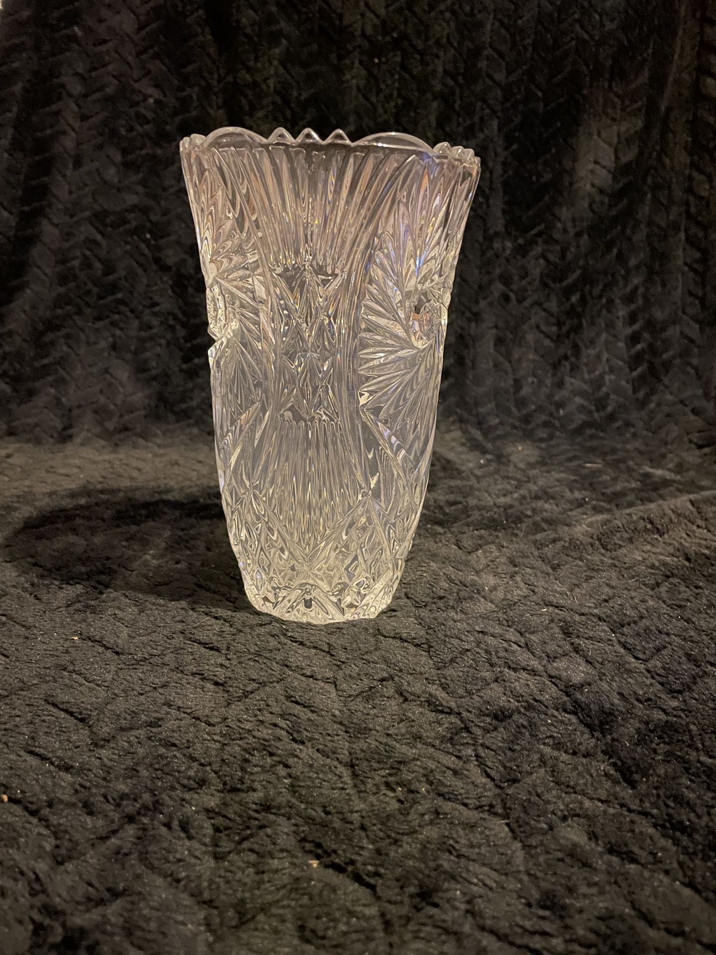 Vintage Flower Pressed Glass Vase