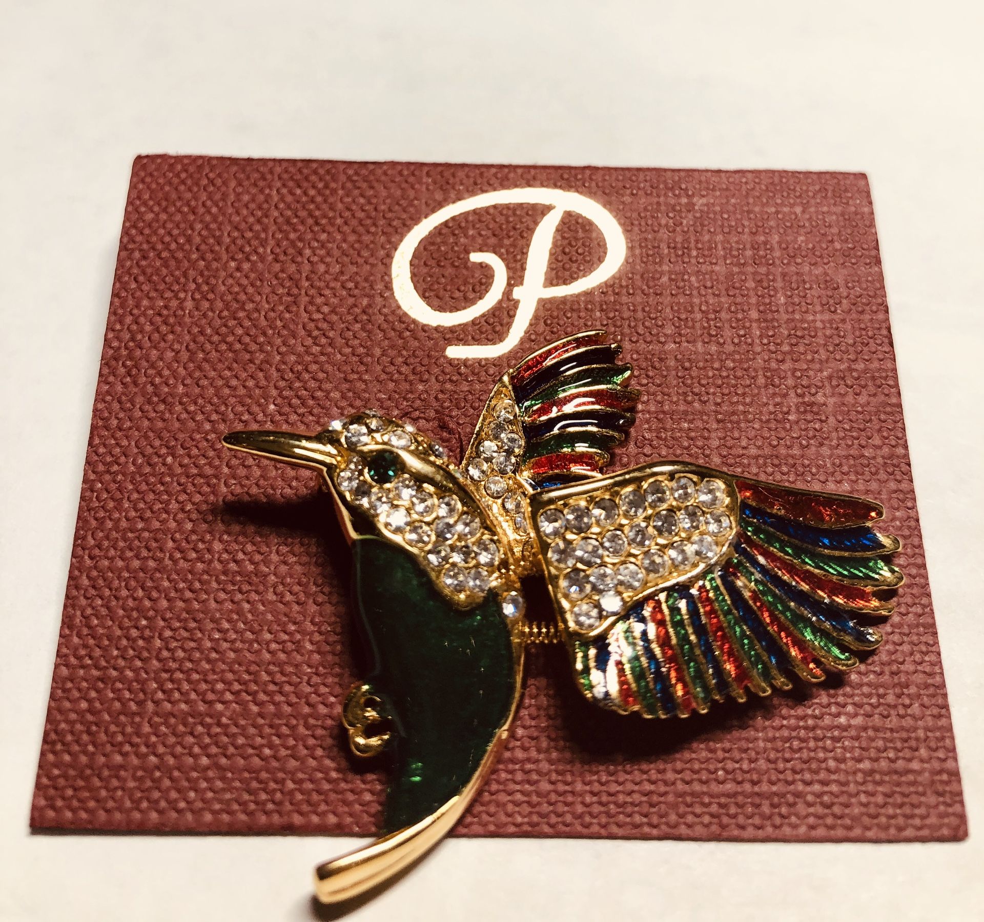 Crystal Bird Brooch Pin
