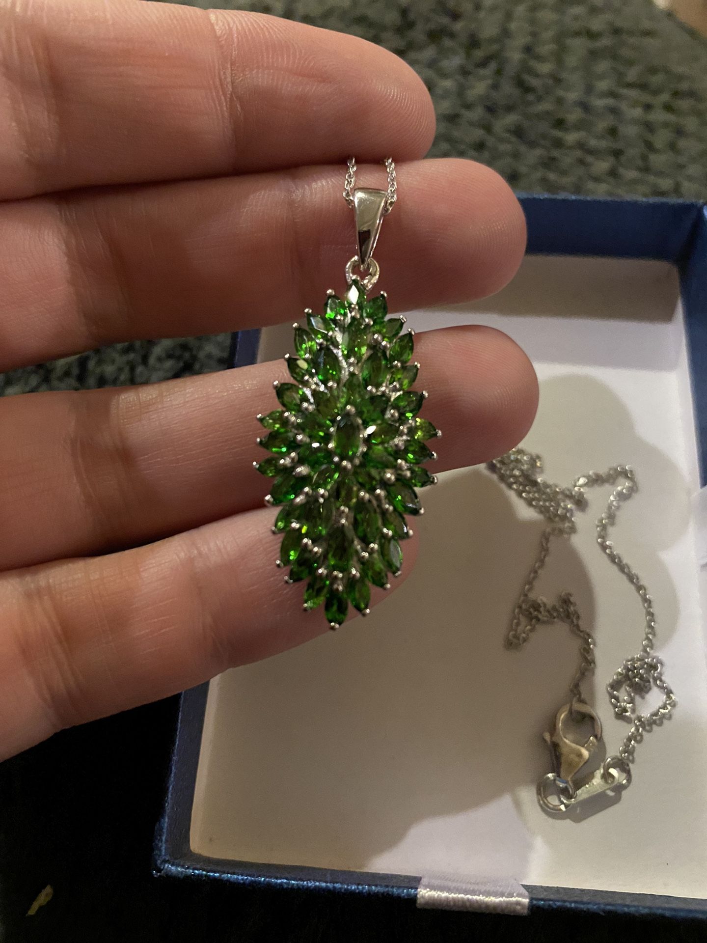 Russian Diopside Silver Necklace