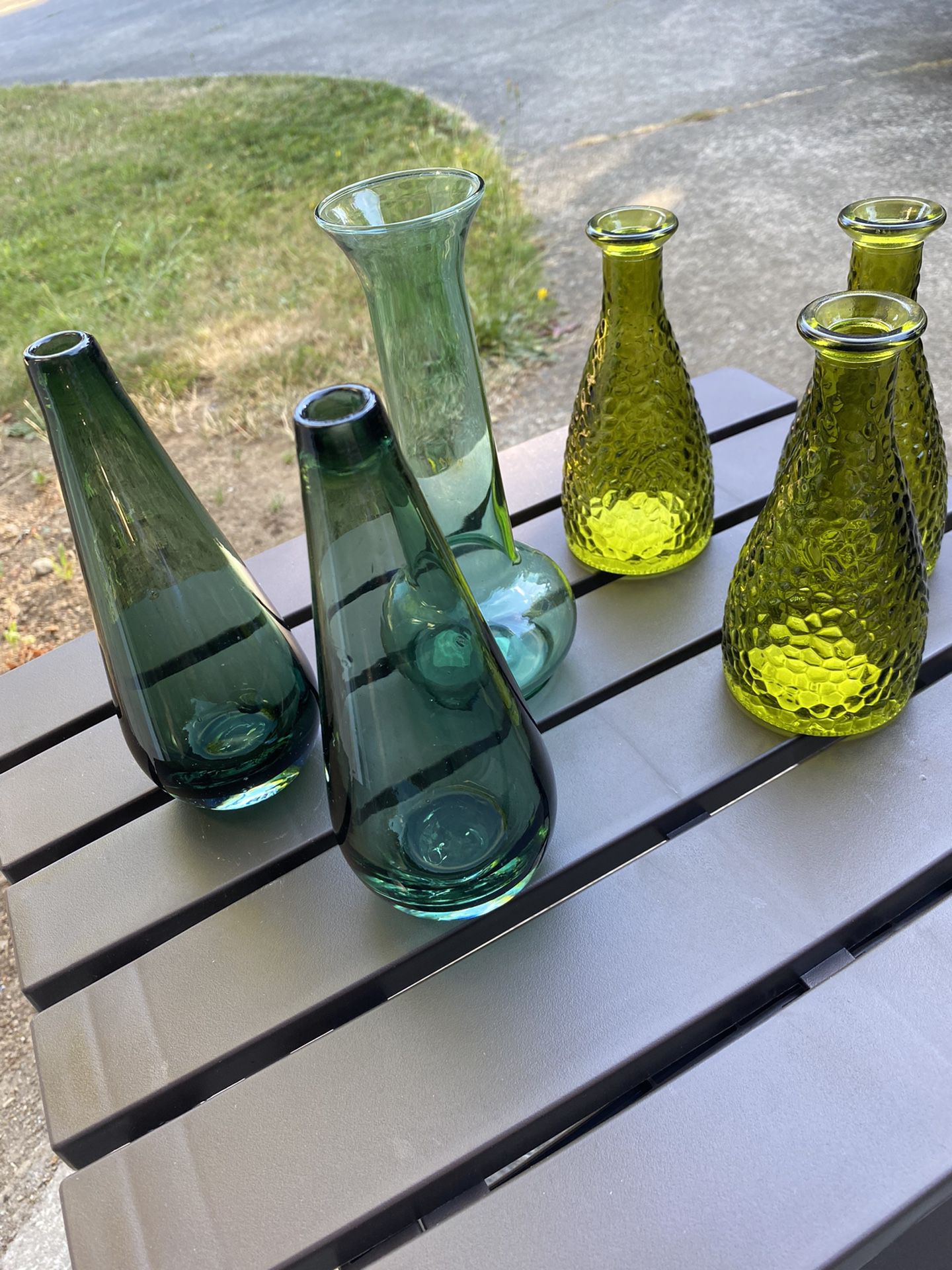 Green vases 