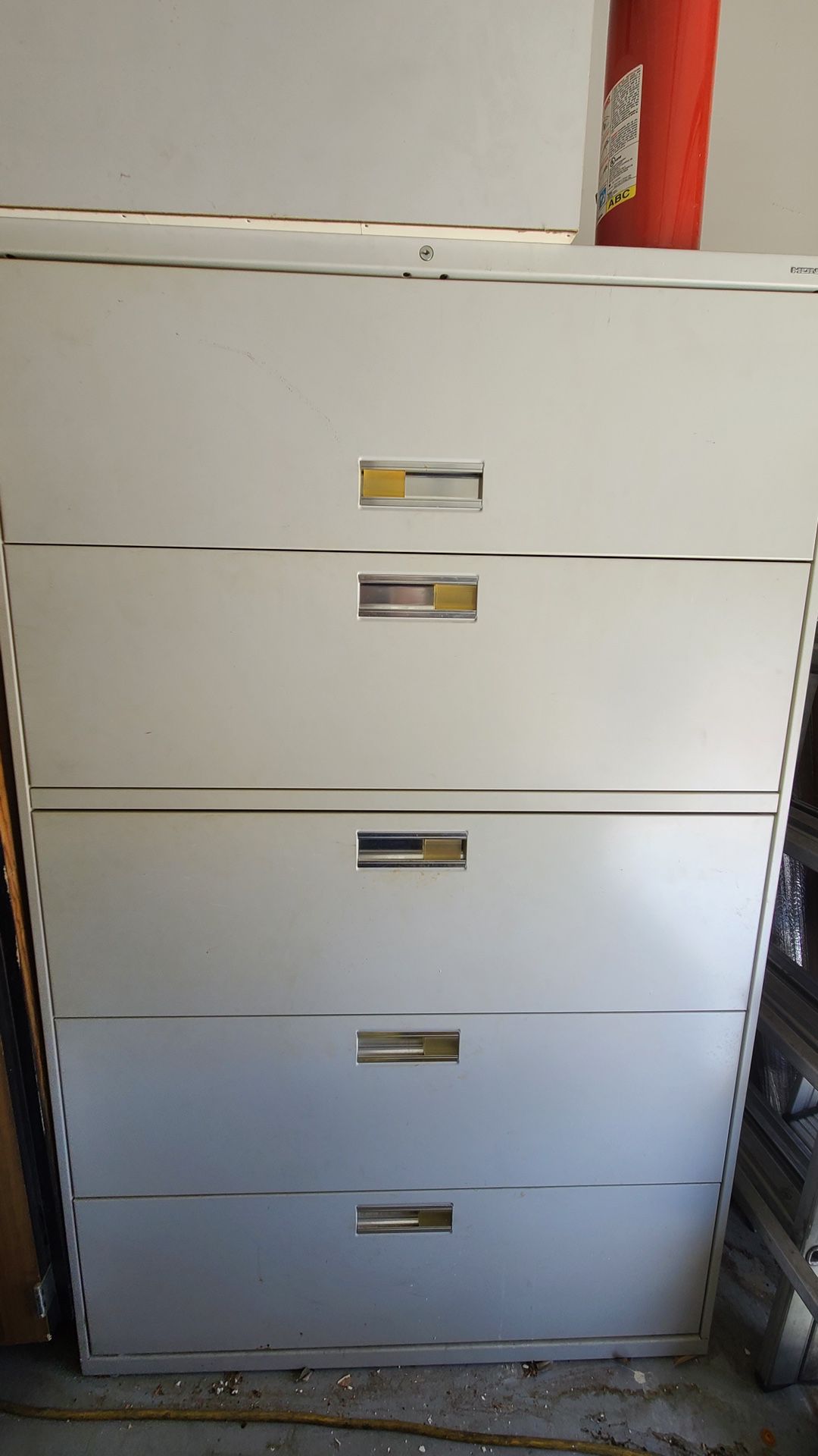 Tin file cabinet, very useful. 85% new. $299. 