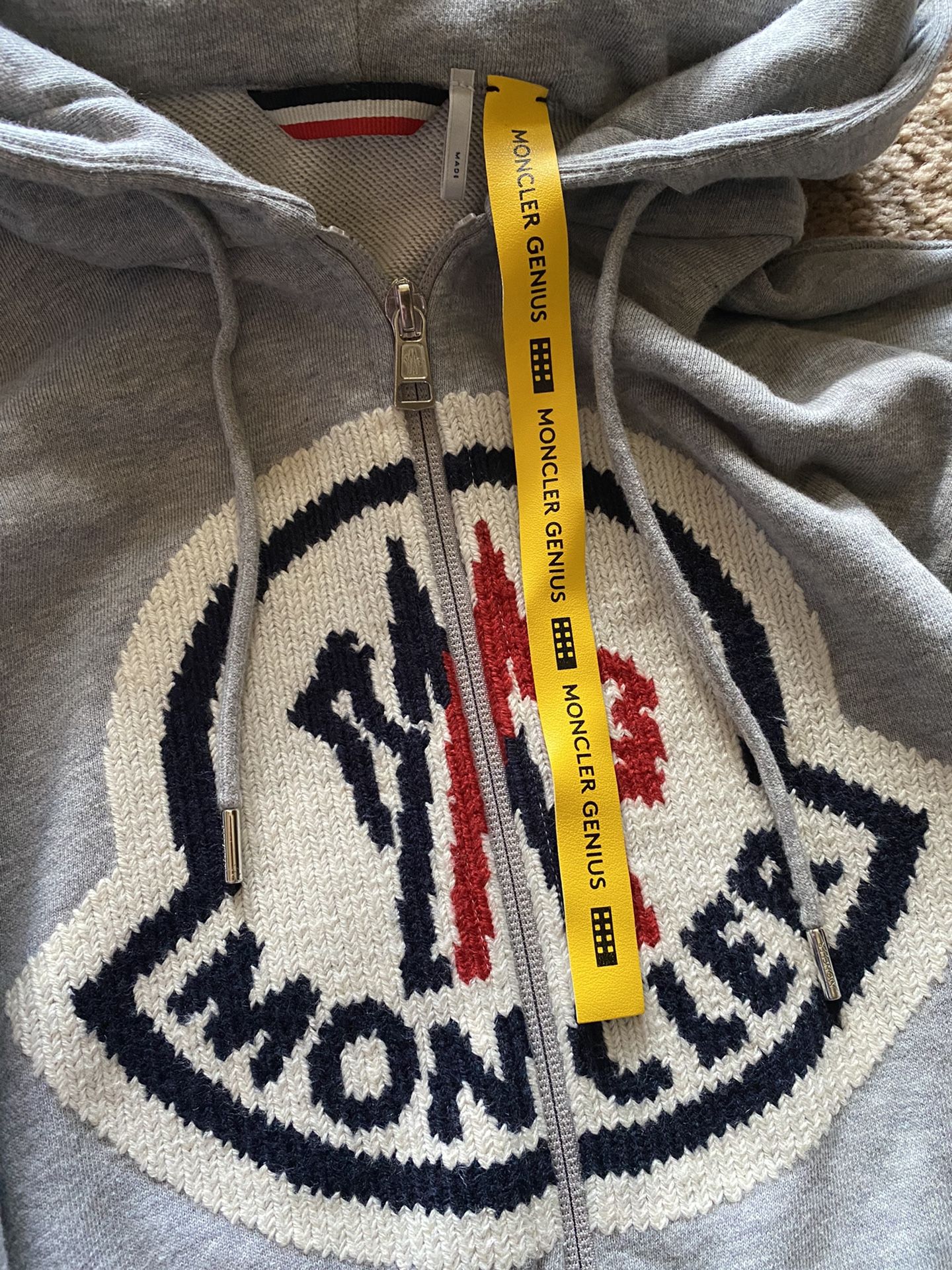 MONCLER MEN’S MAGLIA CARDIGAN , 1952 SWEATSHIRT HOODIE JACKET, SIZE-LARGE