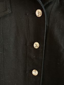 Black Jean Jacket With Swarovski Crystals. (Medium)  Thumbnail