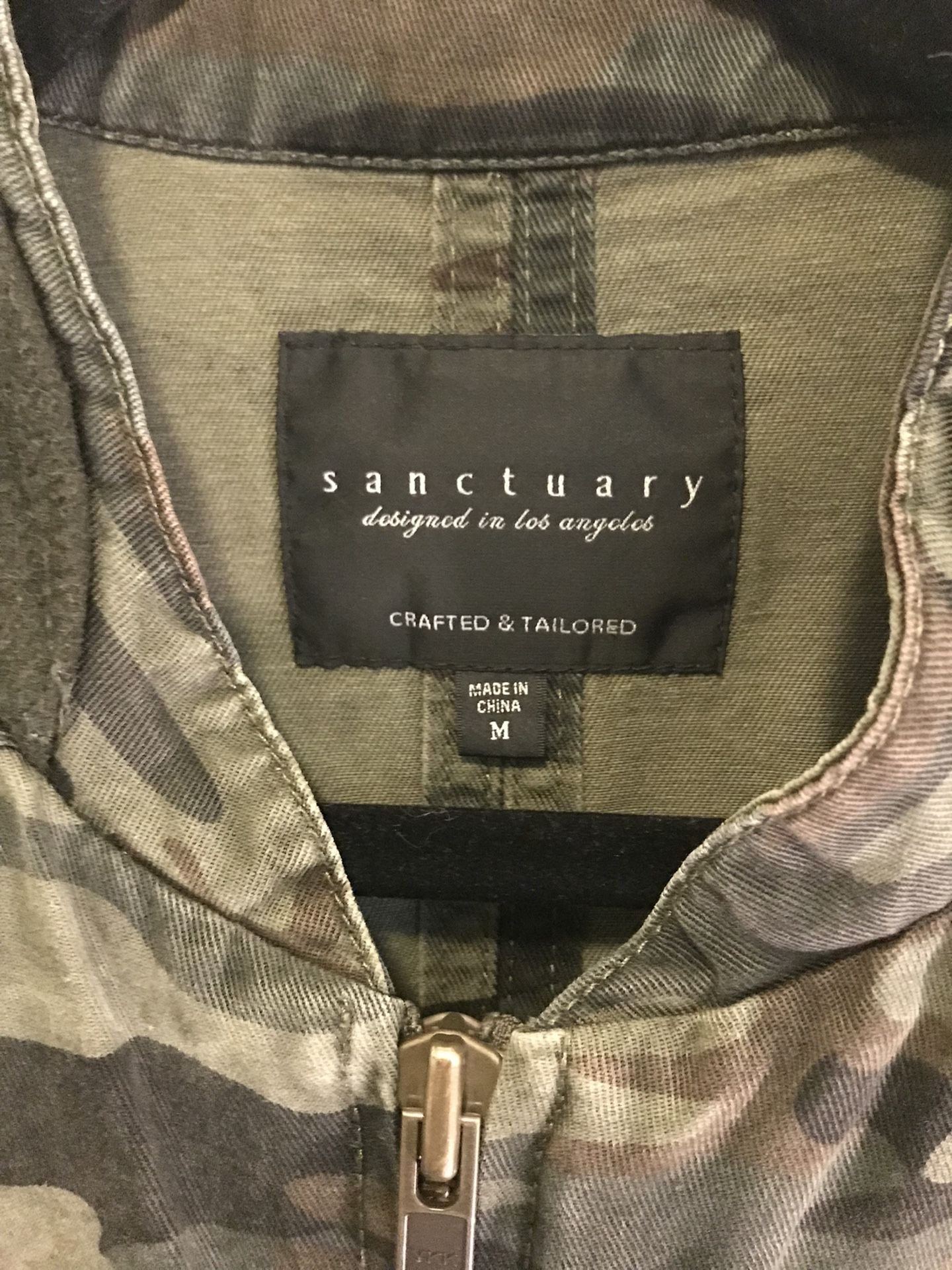 Unisex Army Pattern Denim With Zipper Jacket