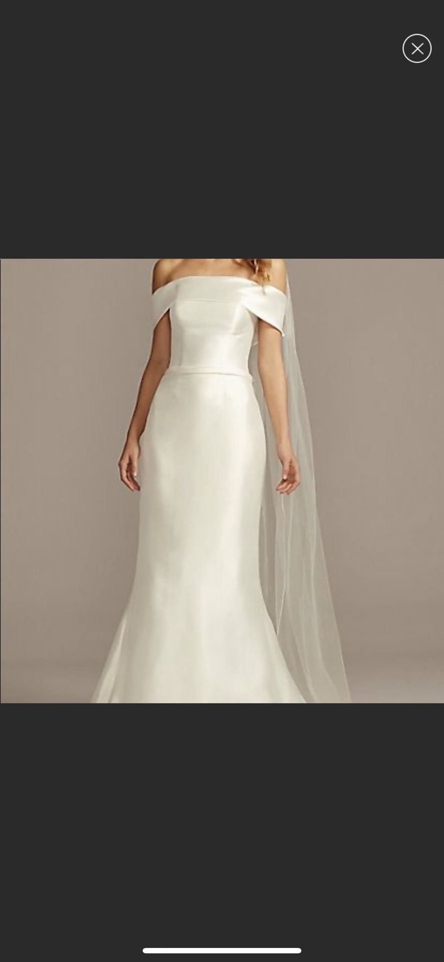 Off-the-Shoulder Trumpet Wedding Dress- New w tags