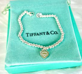Fashion Green Mini Heart Charm Beaded Bracelet High Quality Sterling Silver 7inch (17cm) Thumbnail