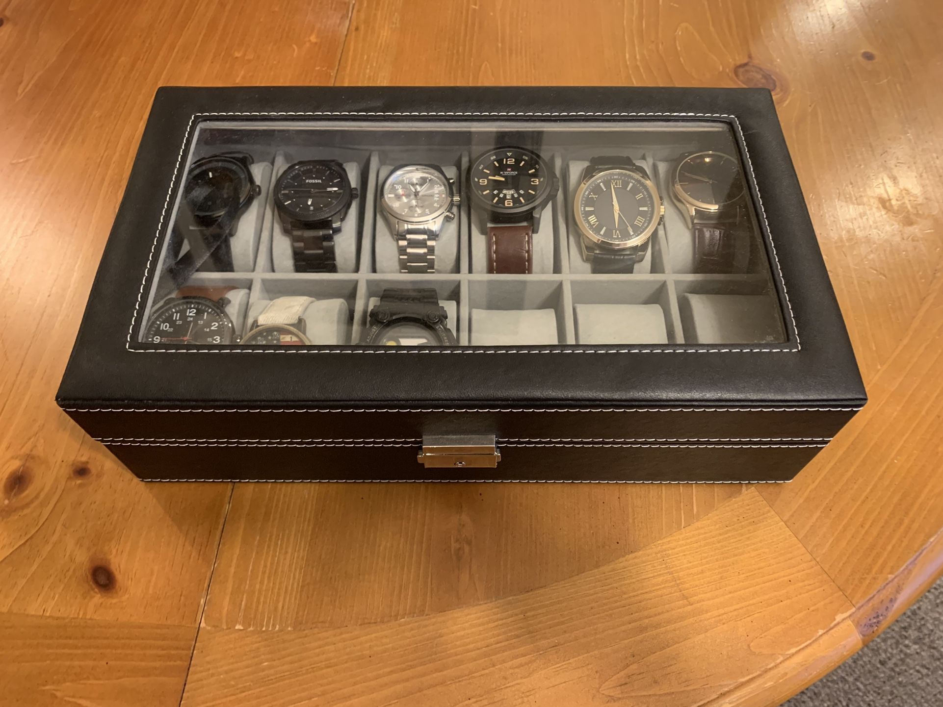 12 Slot Watch Holder With Watches