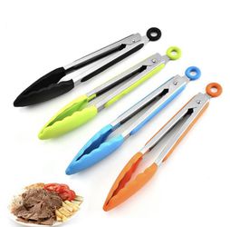 Silicone Food Tong Stainless Steel Kitchen Tongs Silicone Non-slip Cooking Clip Clamp BBQ Salad Tools Grill Kitchen Accessories Thumbnail