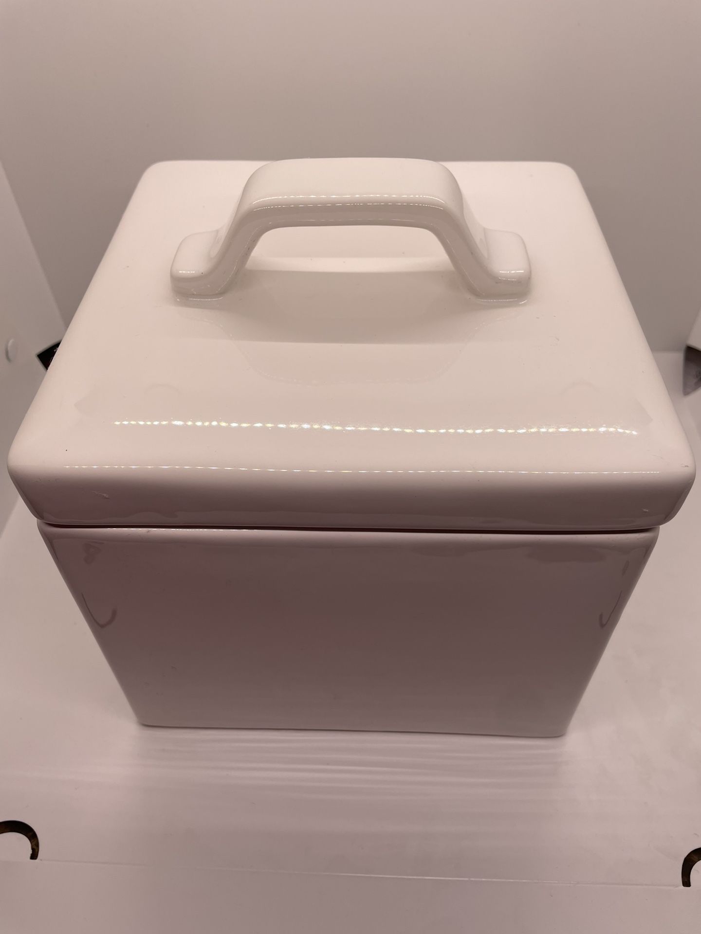 Williams and Sonoma White Ceramic Square Containers