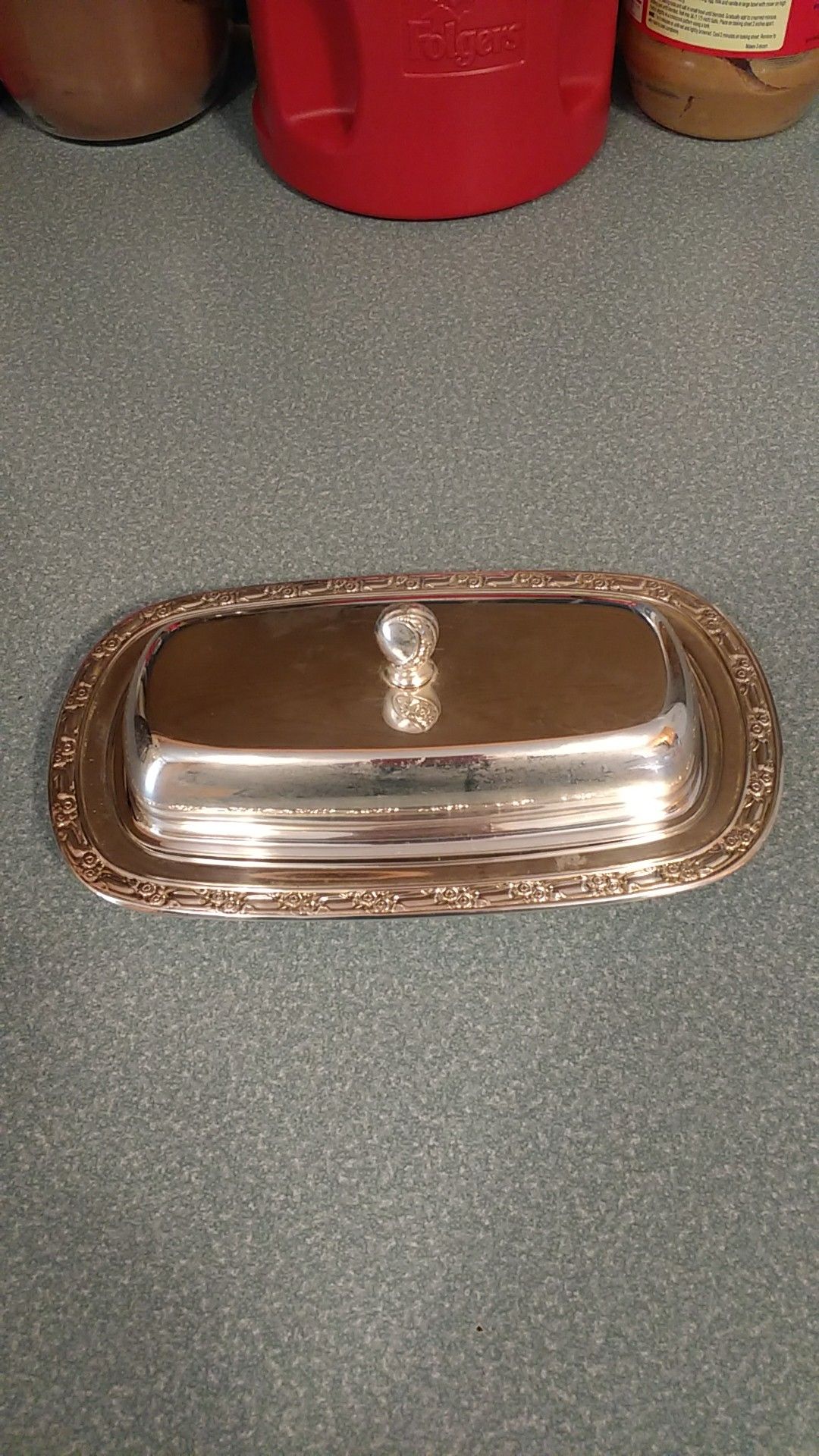Vintage Oneida Silversmiths 3 Piece Butter Dish