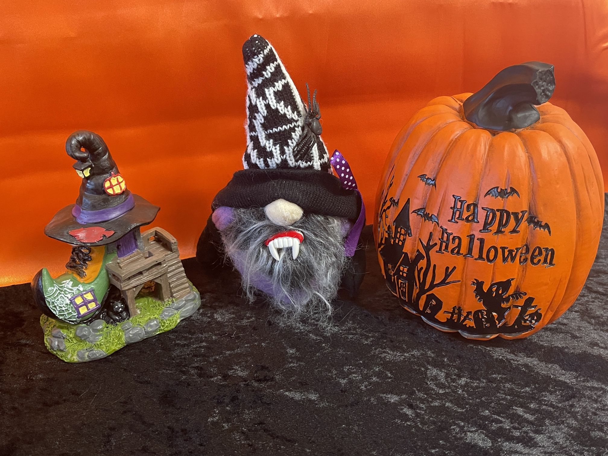 Handmade! Plush! Halloween / Wizard w/ Vampire Teeth Gnome # 1 - Shipping Available!