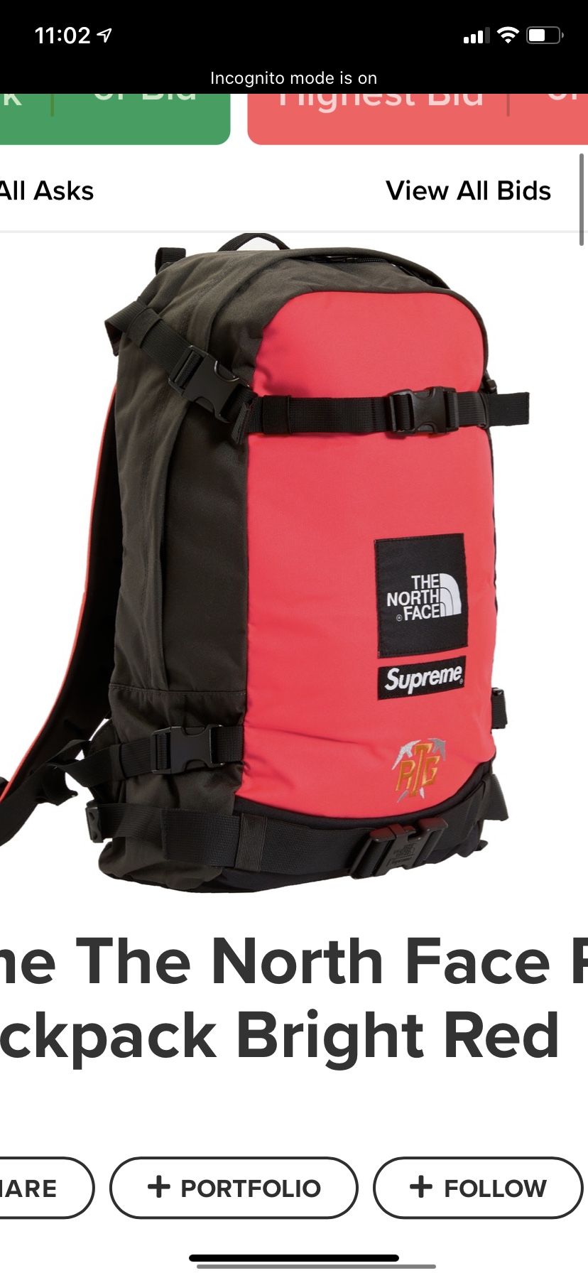 Supreme x Northface backpack
