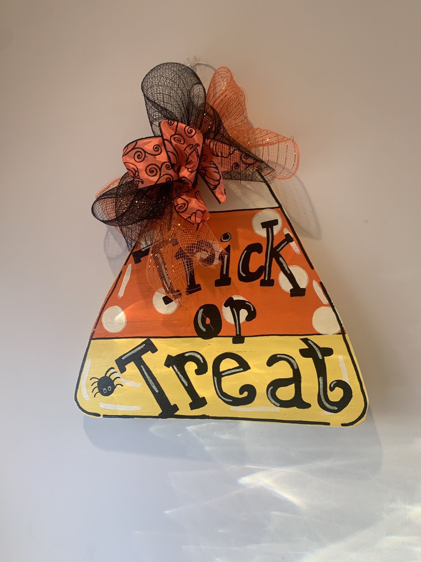 Candy corn wooden door hanger